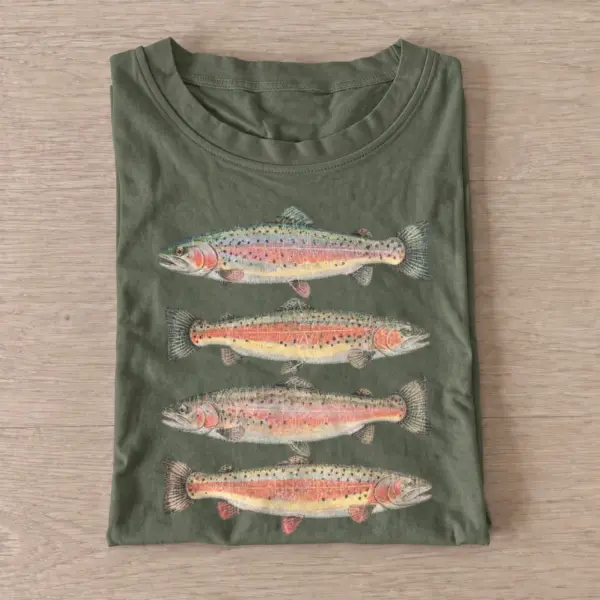 Rainbow trout lineup t shirt olive20rainbow trout lineup.webp