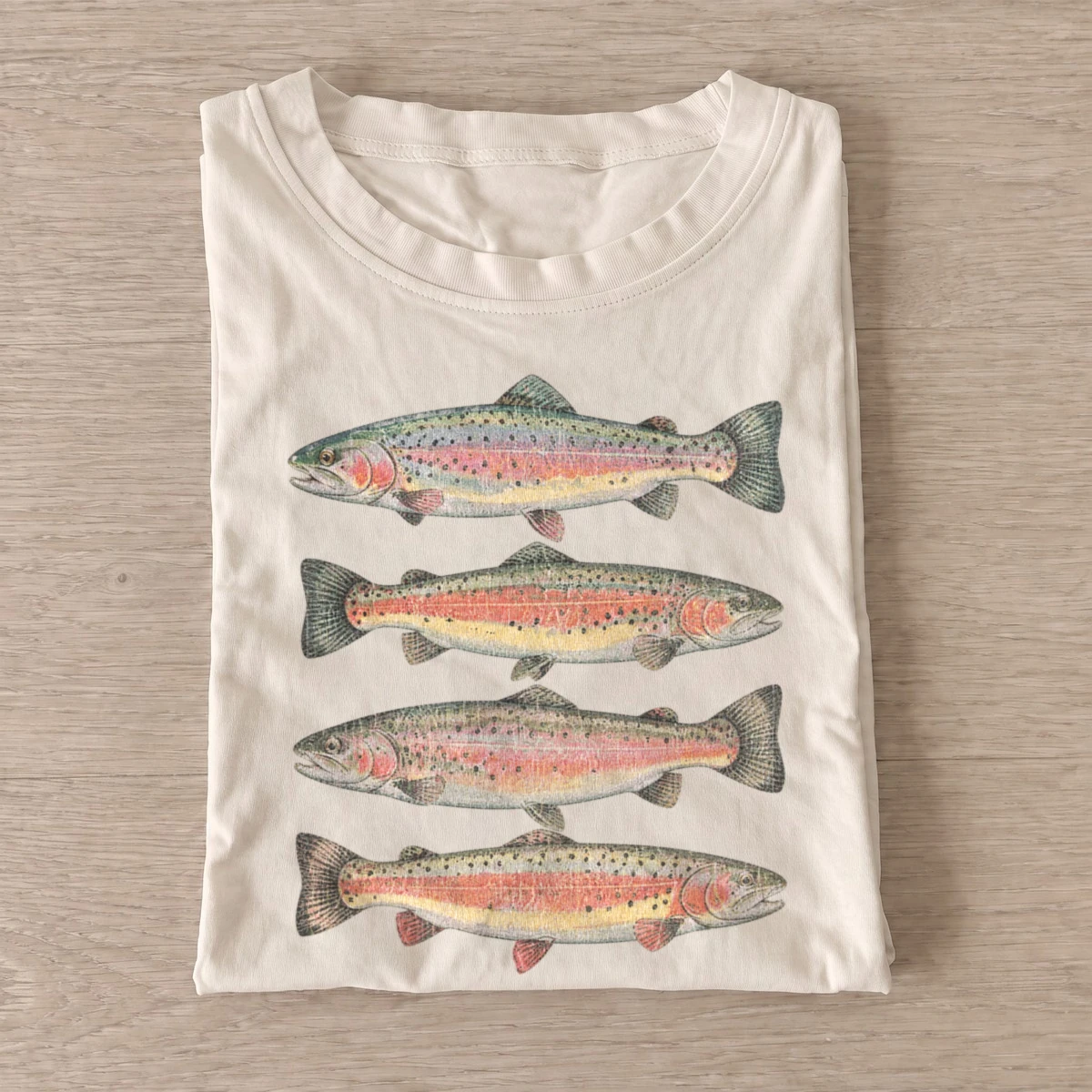 Rainbow trout lineup t shirt sand20rainbow trout lineup.webp
