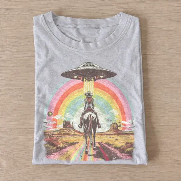 Rainbow ufo cowboy t shirt gray20rainbow ufo cowboy.webp