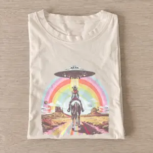 Rainbow ufo cowboy t shirt sand20rainbow ufo cowboy.webp