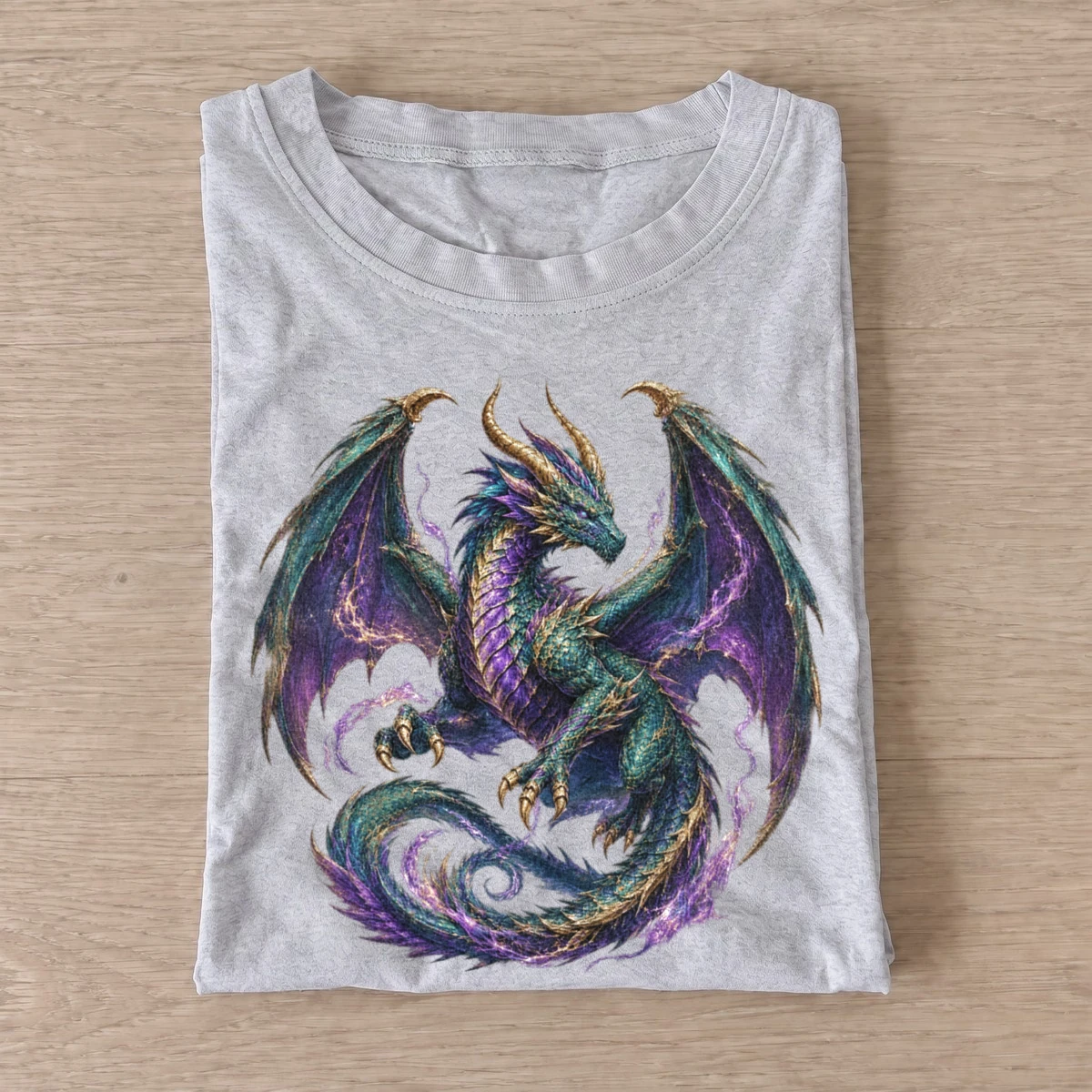 Rainbow winged dragon t shirt gray20rainbow winged dragon.webp