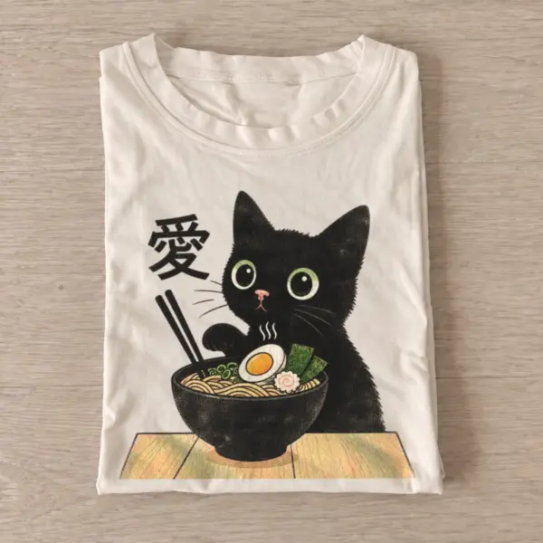 Ramen kitten black cat t shirt sand20ramen kitten.webp