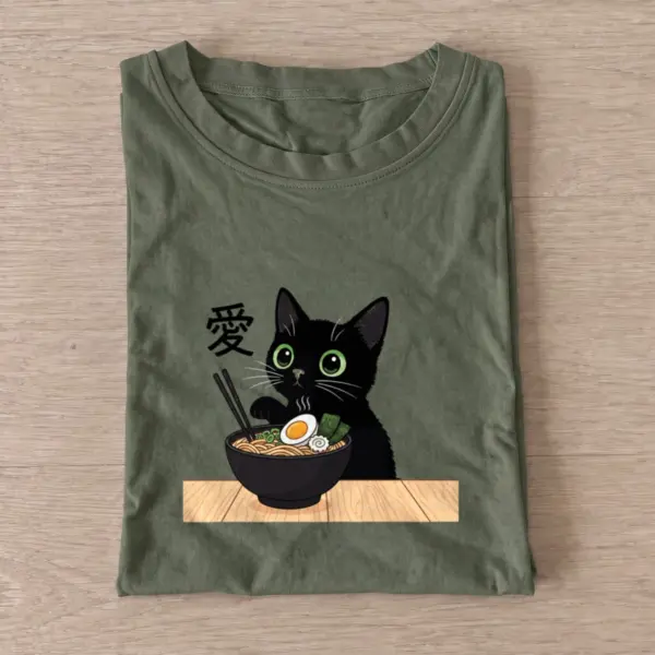 Ramen love cat t shirt olive20ramen love cat.webp