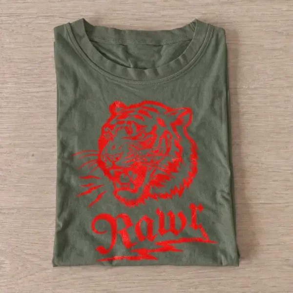 Rawr roaring tiger graphic t shirt olive20rawr tiger.webp