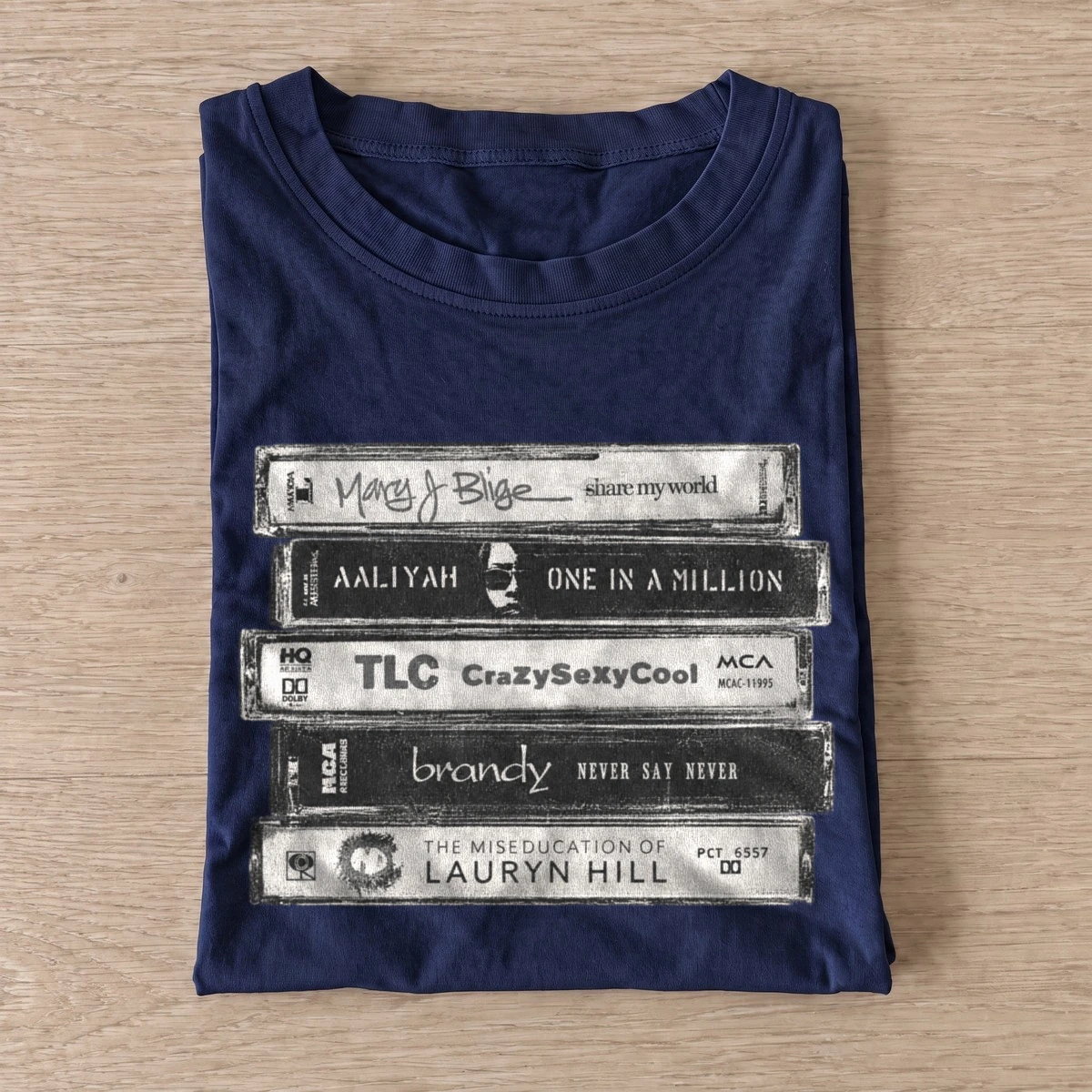 Rb cassette tape stack t shirt navy20rnb cassette stack.webp