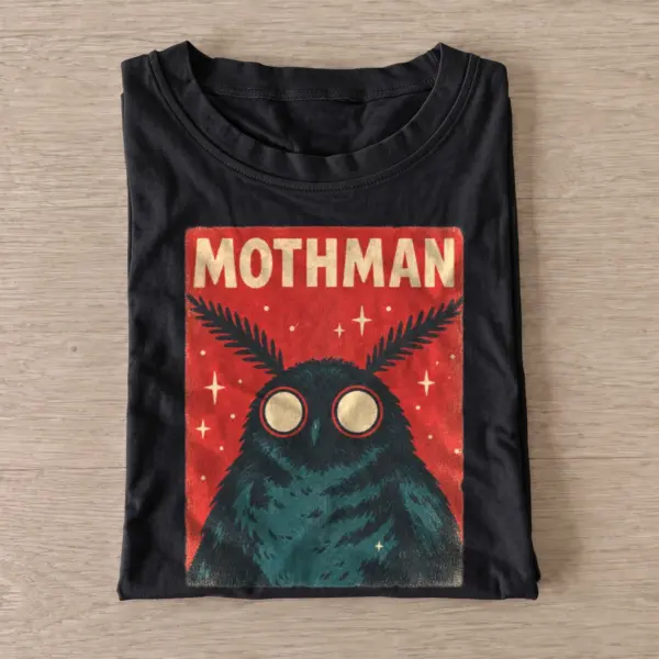 Red eyed mothman graphic t shirt black20red eyed mothman.webp