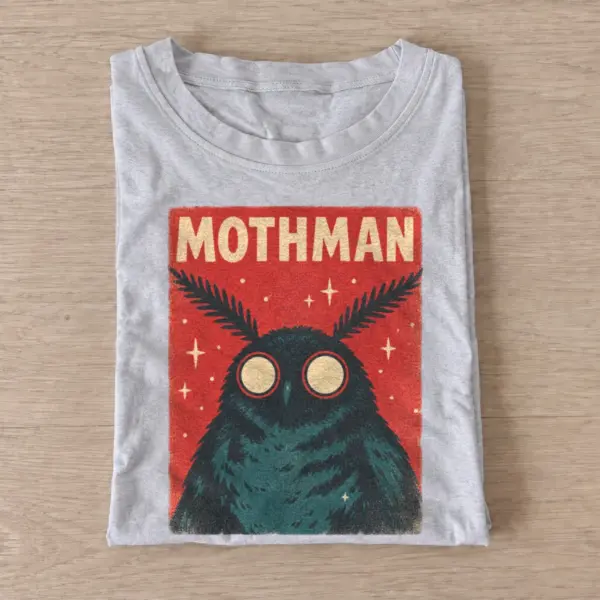 Red eyed mothman graphic t shirt gray20red eyed mothman.webp