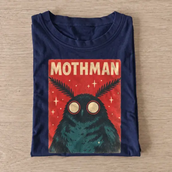 Red eyed mothman graphic t shirt navy20red eyed mothman.webp