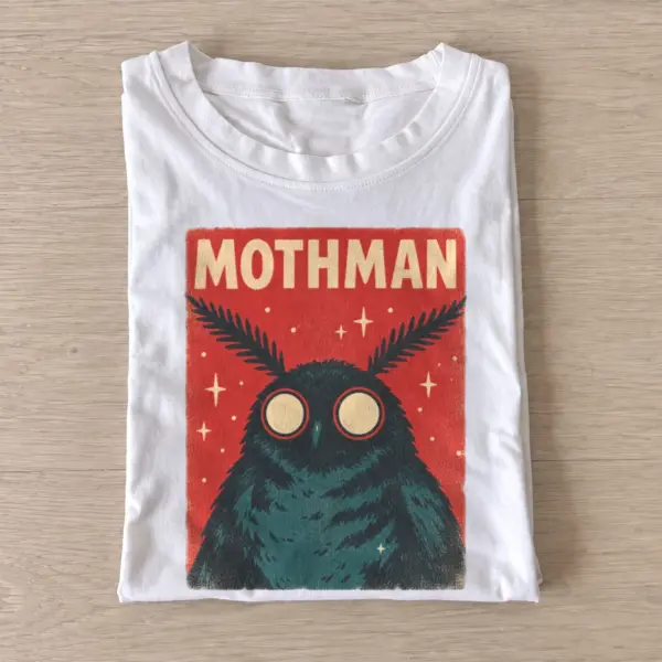 Red eyed mothman graphic t shirt white20red eyed mothman.webp