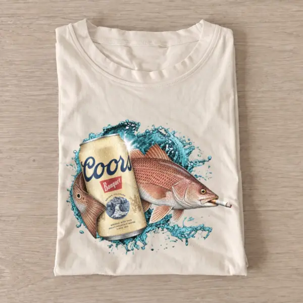 Red fish lager fishing t shirt sand20red fish lager.webp