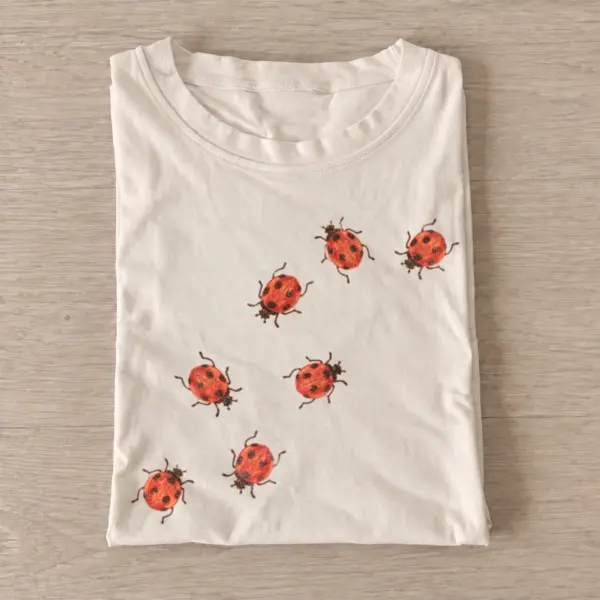 Red ladybug cluster graphic t shirt sand20ladybug cluster.webp