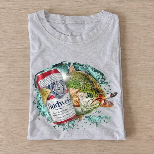 Red lager trout t shirt gray20red lager trout.webp