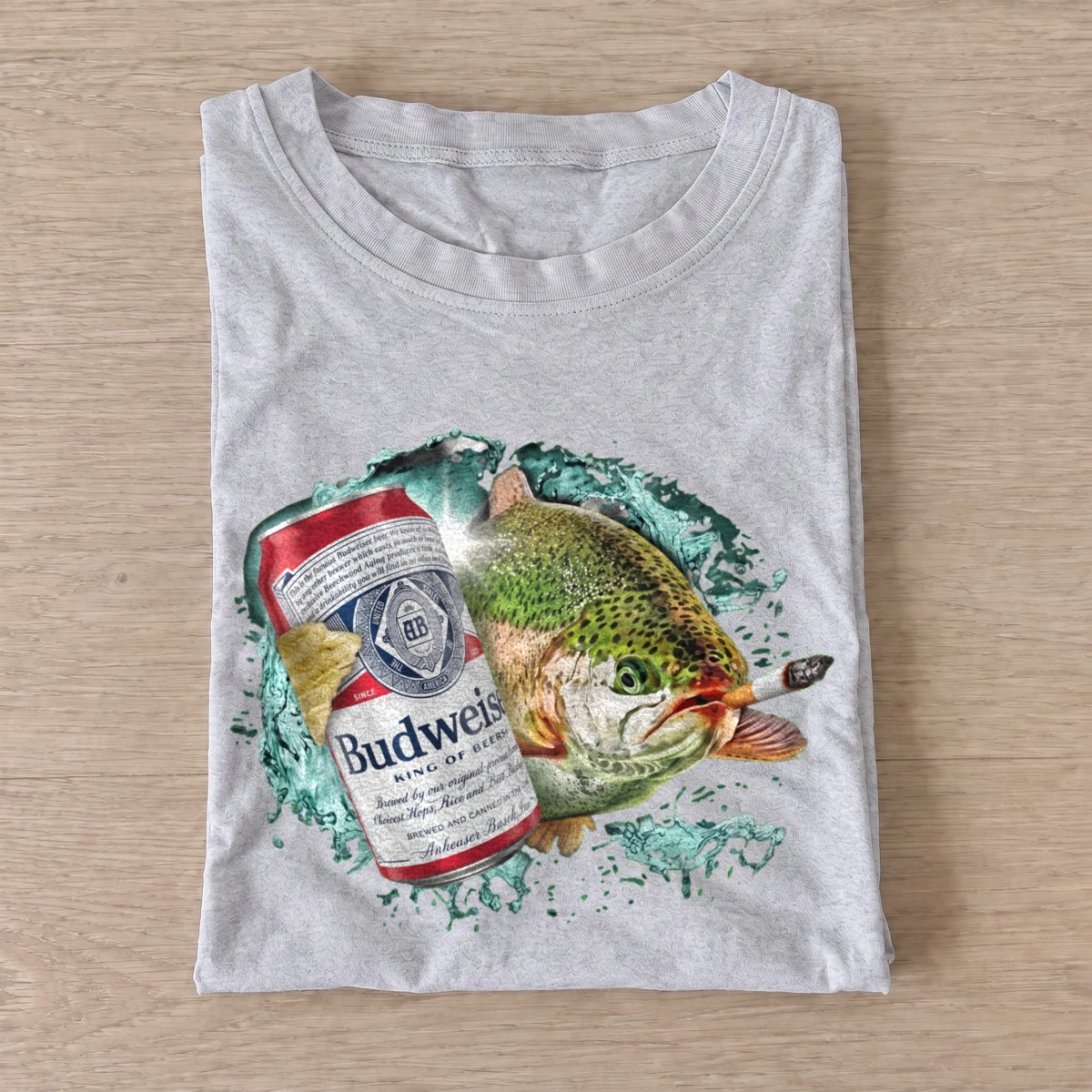 Red lager trout t shirt gray20red lager trout.webp