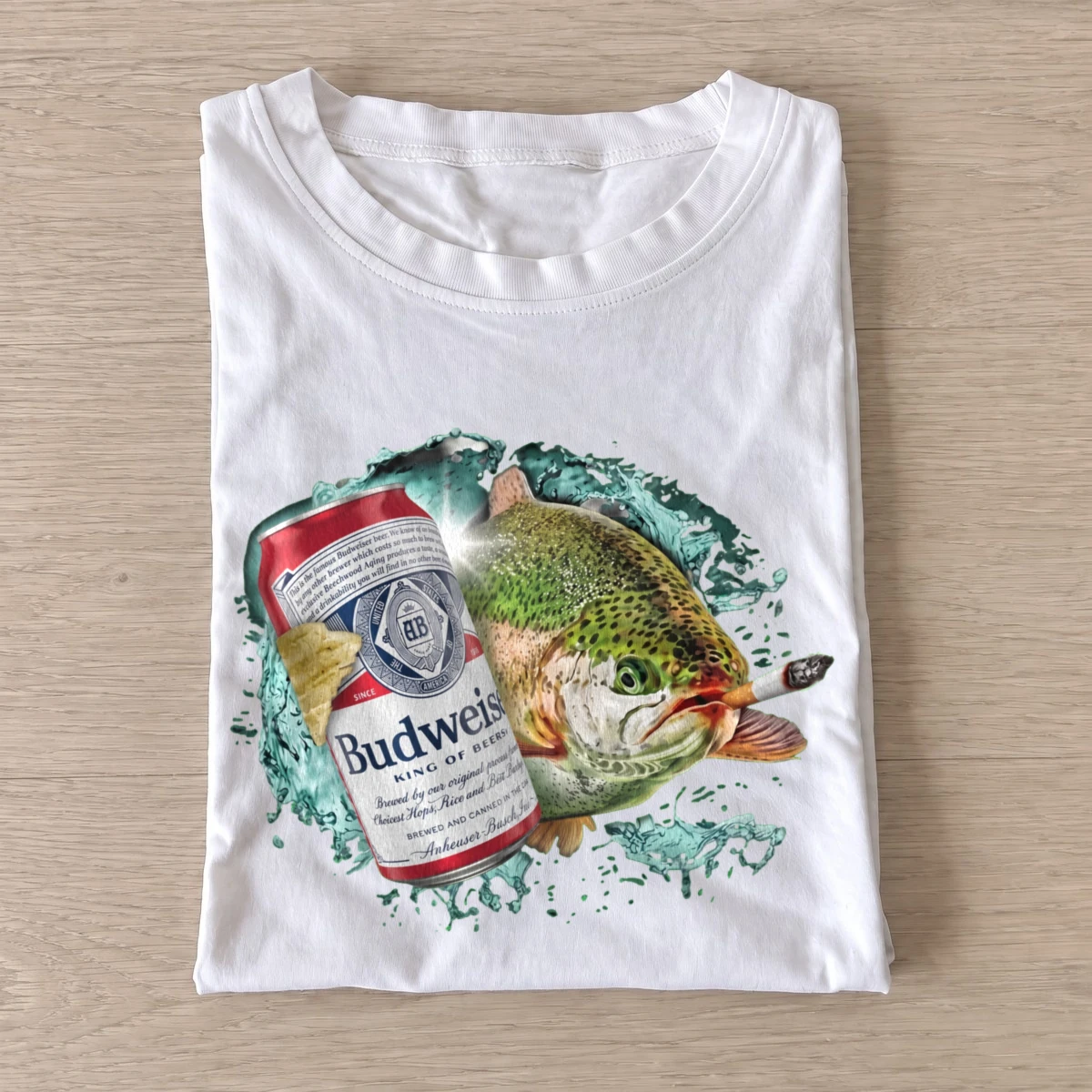 Red lager trout t shirt white20red lager trout.webp