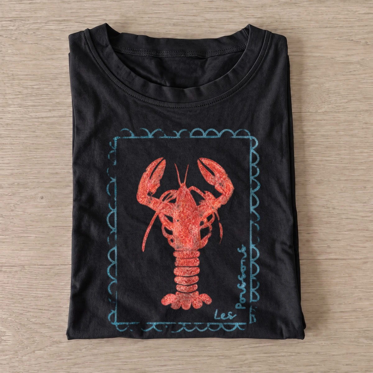 Red lobster graphic t shirt black20red lobster.webp