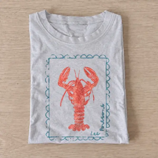 Red lobster graphic t shirt gray20red lobster.webp