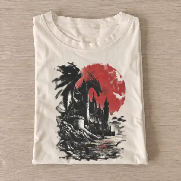 Red moon dragon castle t shirt sand20red moon dragon castle.webp