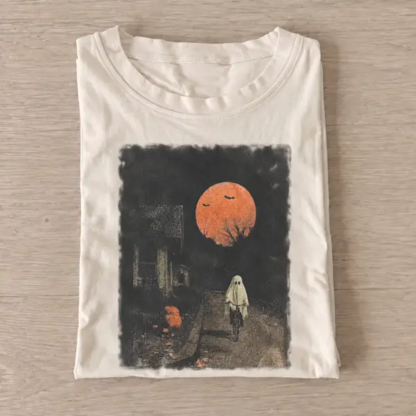 Red moon ghost graphic t shirt sand20red moon ghost.webp