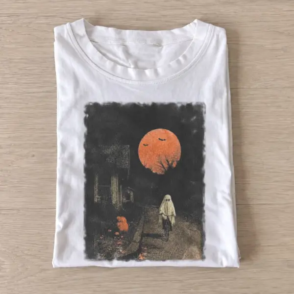 Red moon ghost graphic t shirt white20red moon ghost.webp