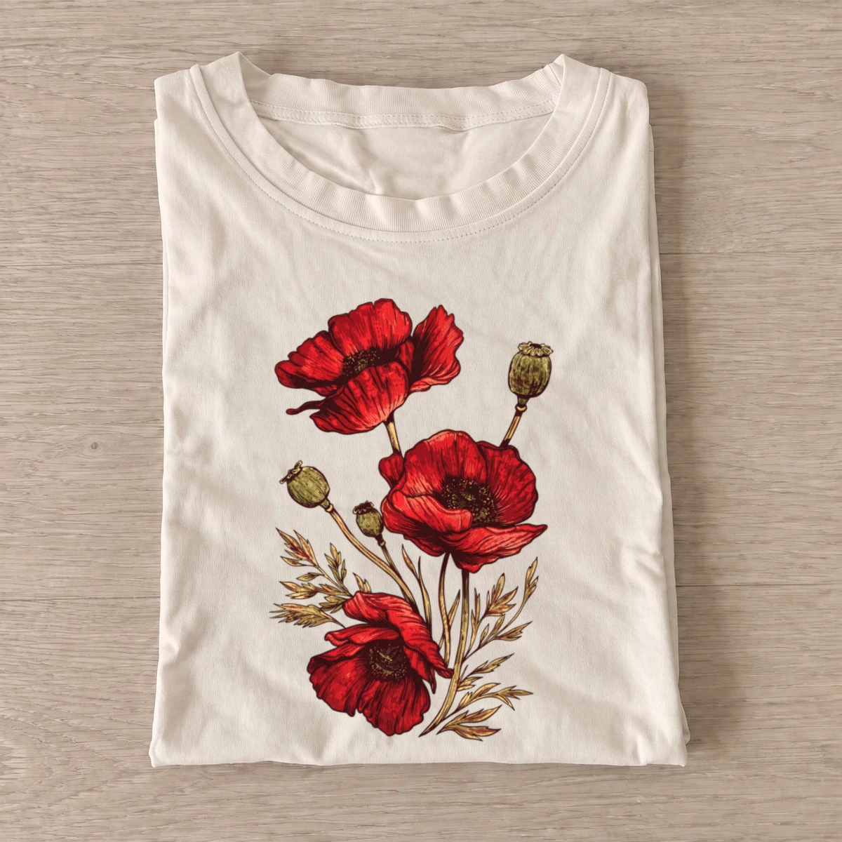 Red poppy bouquet t shirt sand20red poppy bouquet.webp