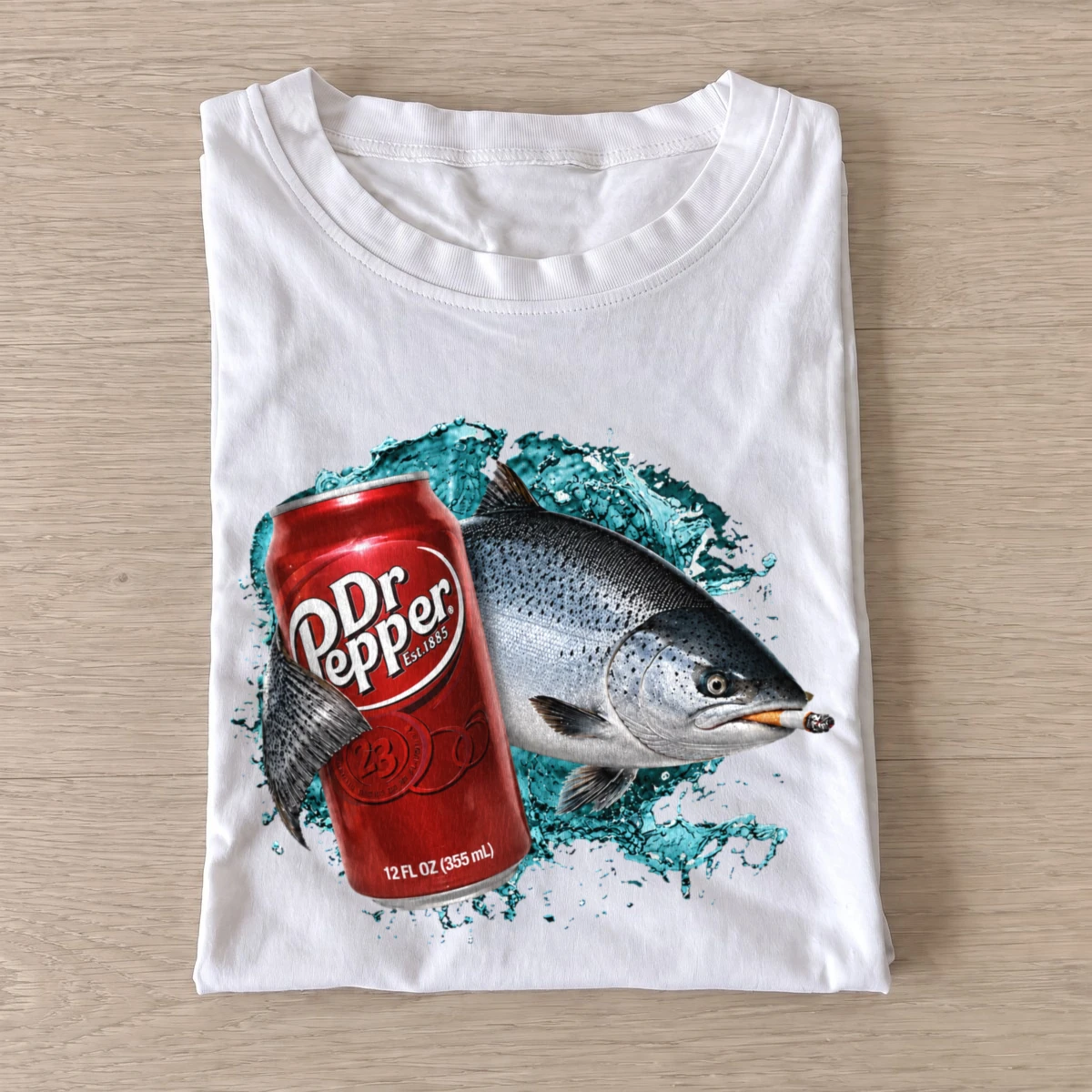 Red soda salmon t shirt white20red soda salmon.webp