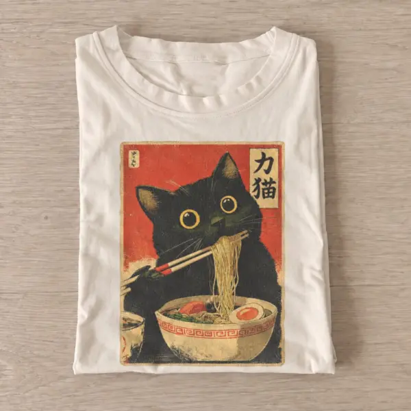 Red sun ramen cat t shirt sand20red sun ramen cat.webp