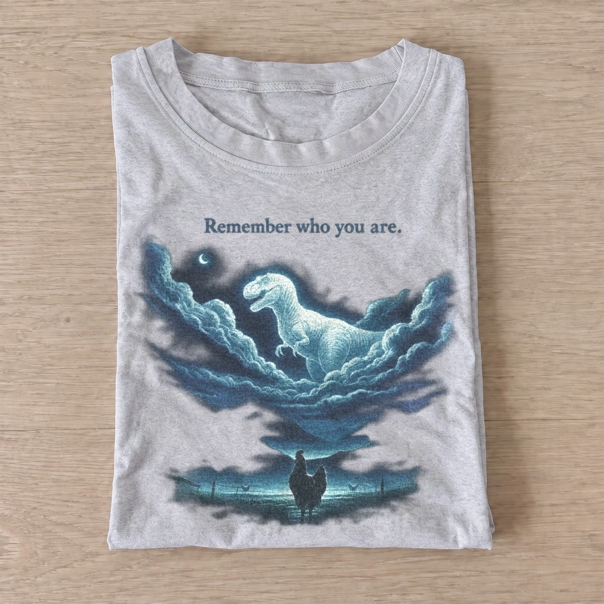 Remember who you are t rex chicken t shirt gray20remember yourself lion.webp