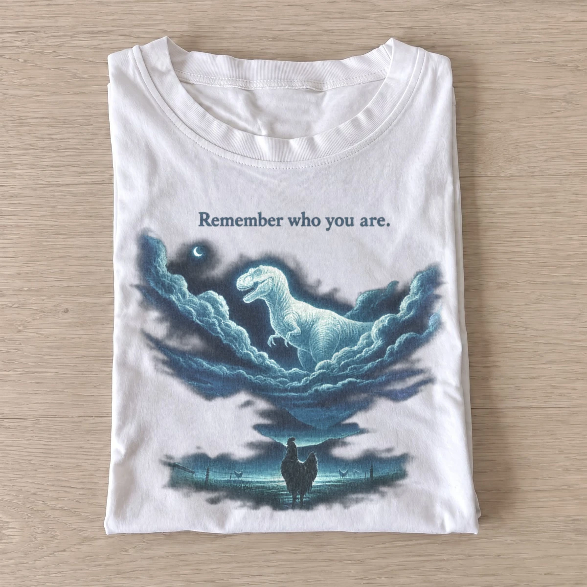 Remember who you are t rex chicken t shirt white20remember yourself lion.webp