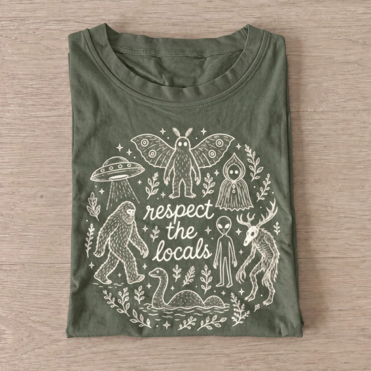 Respect cryptid neighbors t shirt olive20respect cryptid neighbors.webp