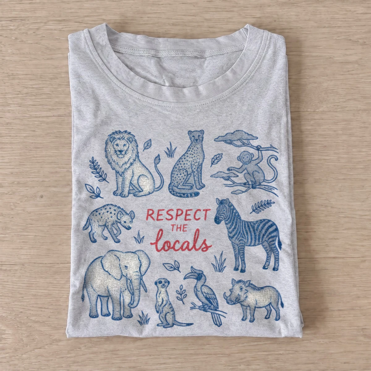Respect local wildlife safari animals t shirt gray20respect local wildlife.webp