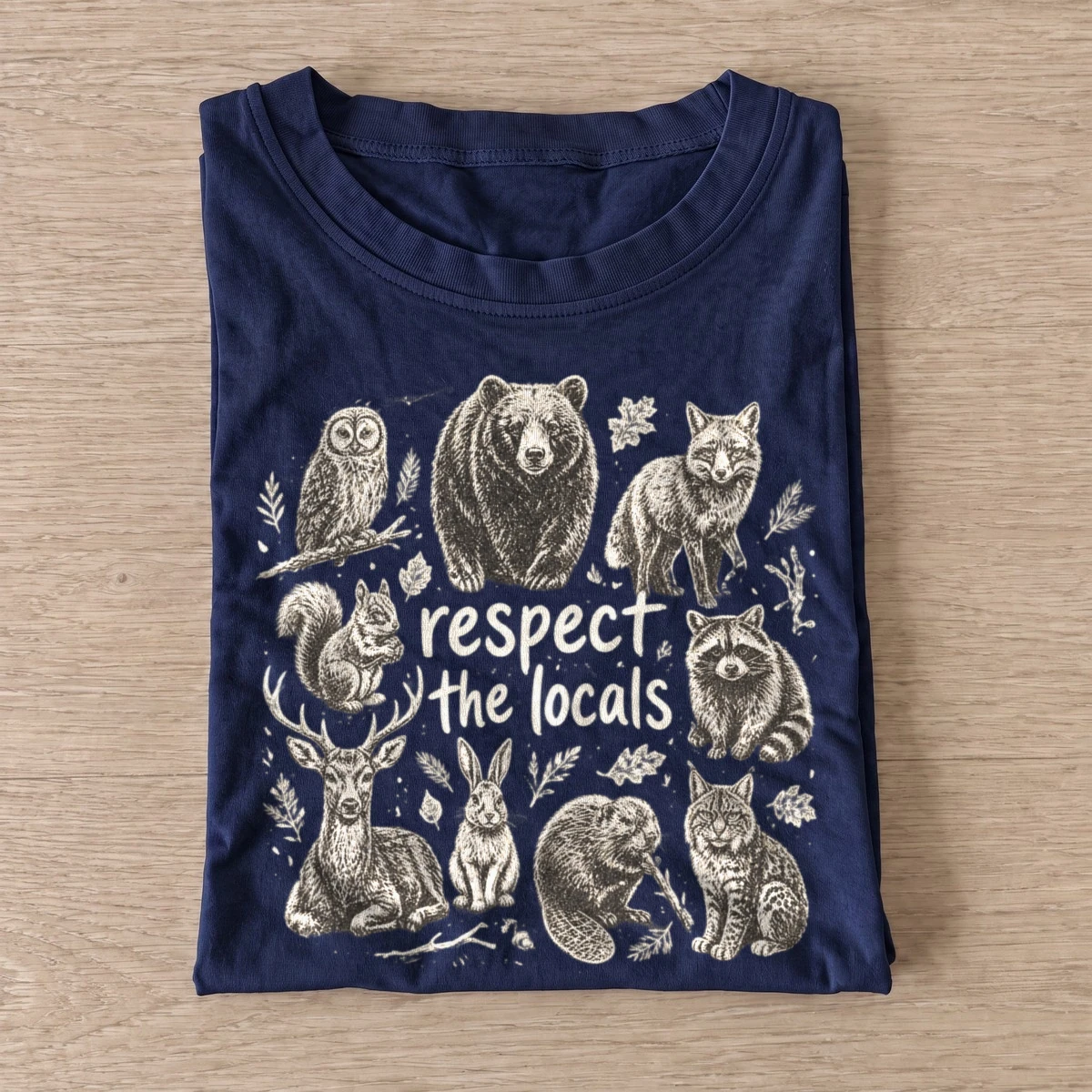 Respect the locals forest wildlife t shirt navy20respect forest locals.webp