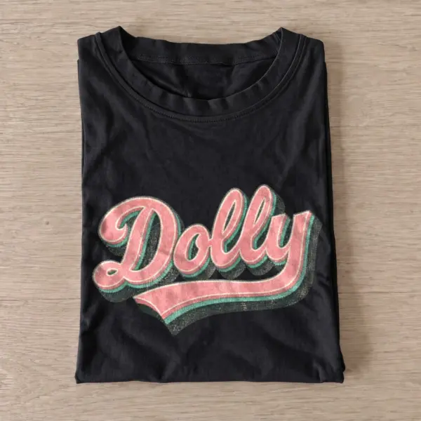 Retro dolly lettering t shirt black20retro country lettering.webp