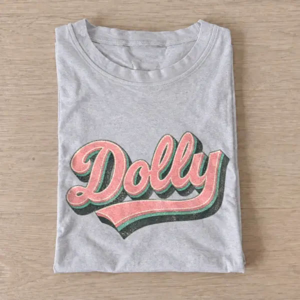 Retro dolly lettering t shirt gray20retro country lettering.webp