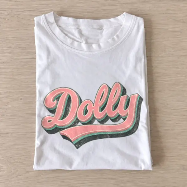 Retro dolly lettering t shirt white20retro country lettering.webp
