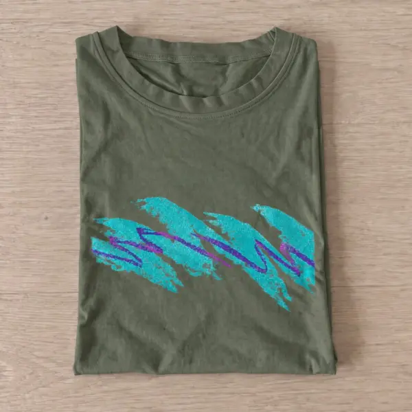 Retro wave scribble t shirt olive20retro wave scribble.webp