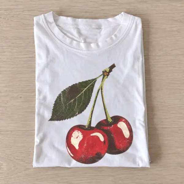 Ripe cherries graphic t shirt white20ripe cherries 01.webp