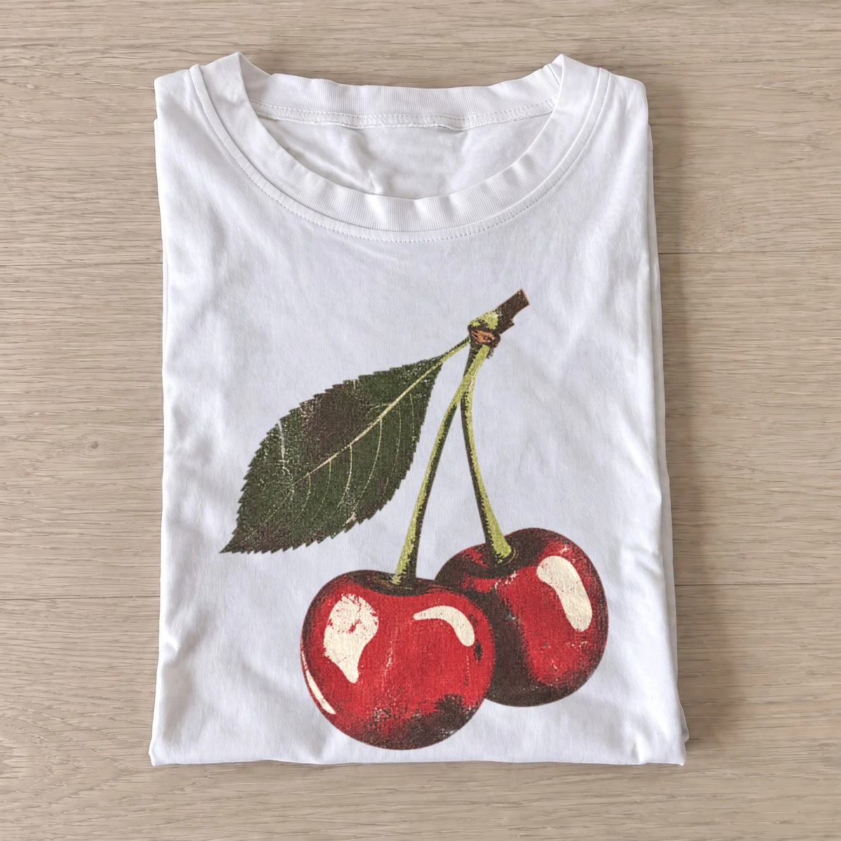 Ripe cherries graphic t shirt white20ripe cherries 01.webp