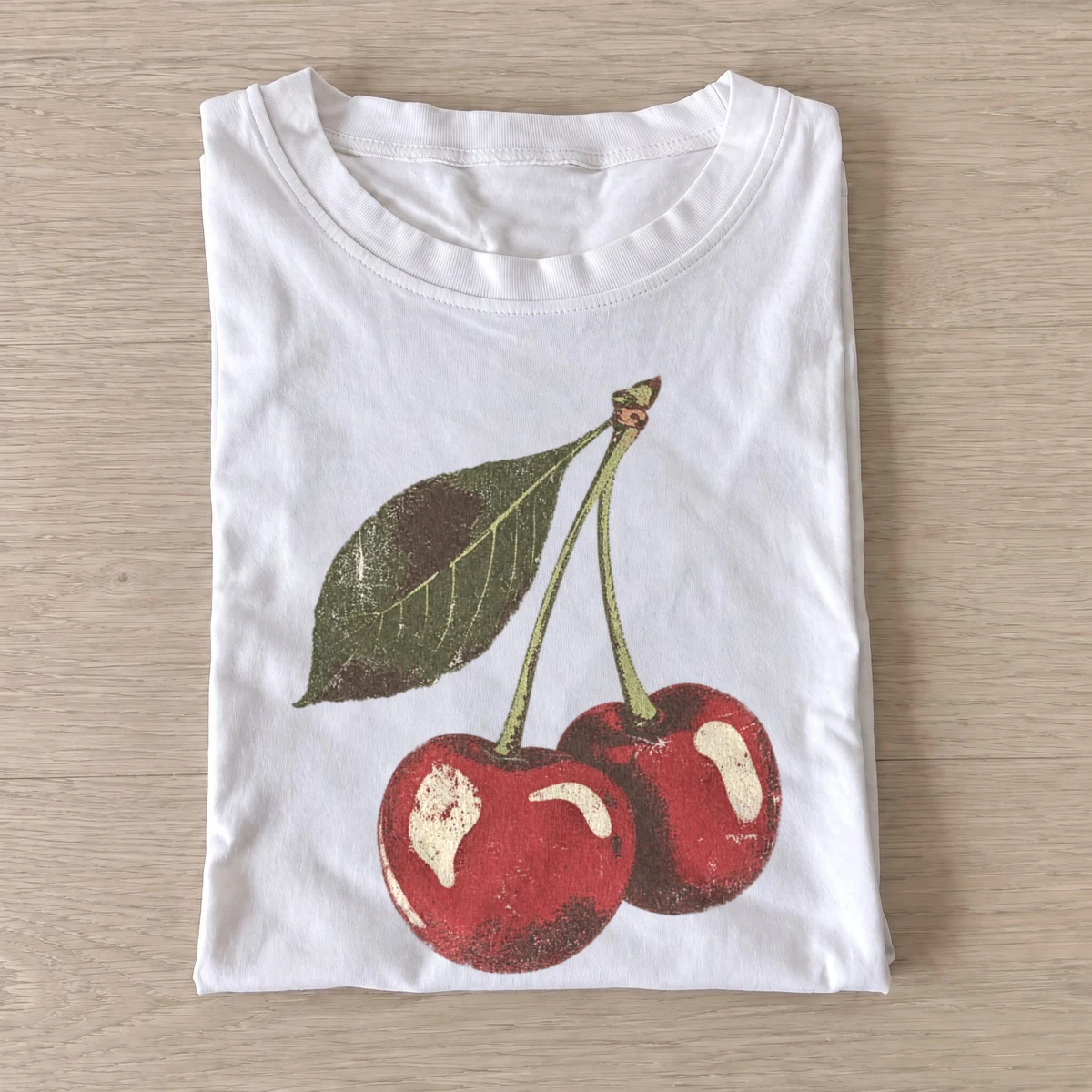 Ripe cherries graphic t shirt white20ripe cherries 02.webp