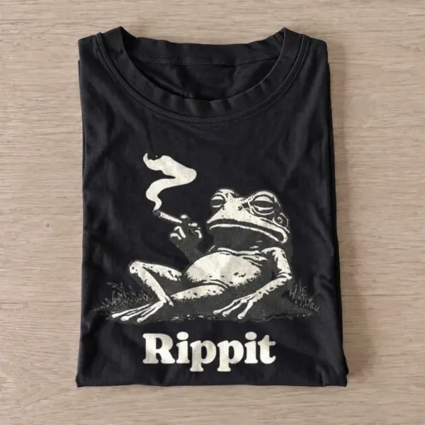 Rippit smoking frog graphic t shirt black20rippit frog.webp
