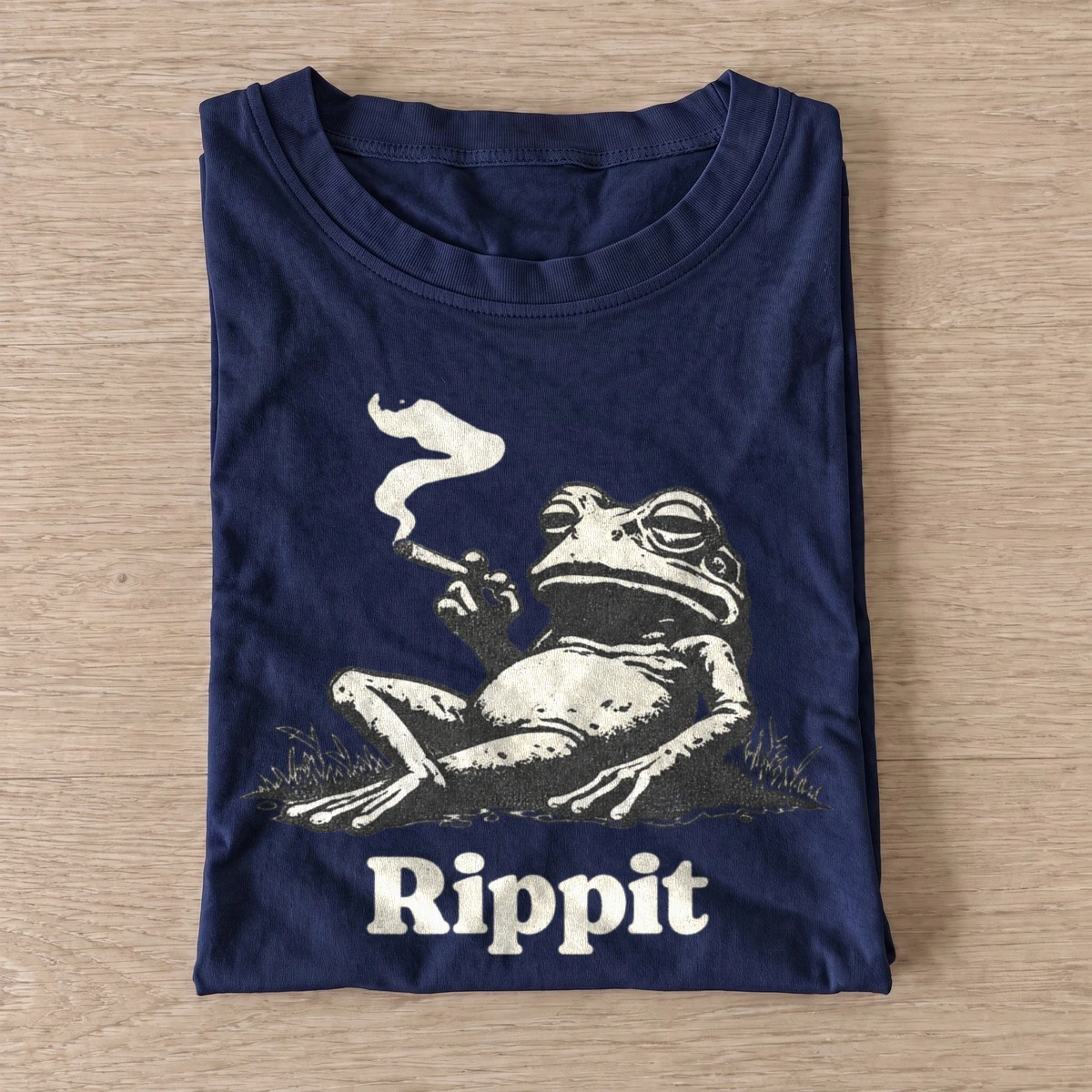 Rippit smoking frog graphic t shirt navy20rippit frog.webp