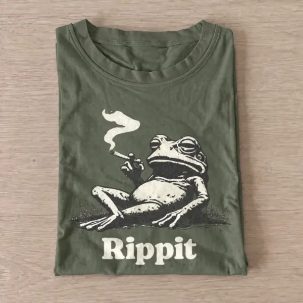 Rippit smoking frog graphic t shirt olive20rippit frog.webp