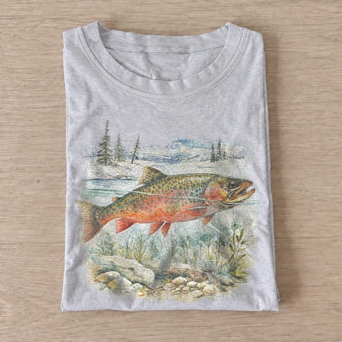 River trout graphic t shirt gray20river trout.webp