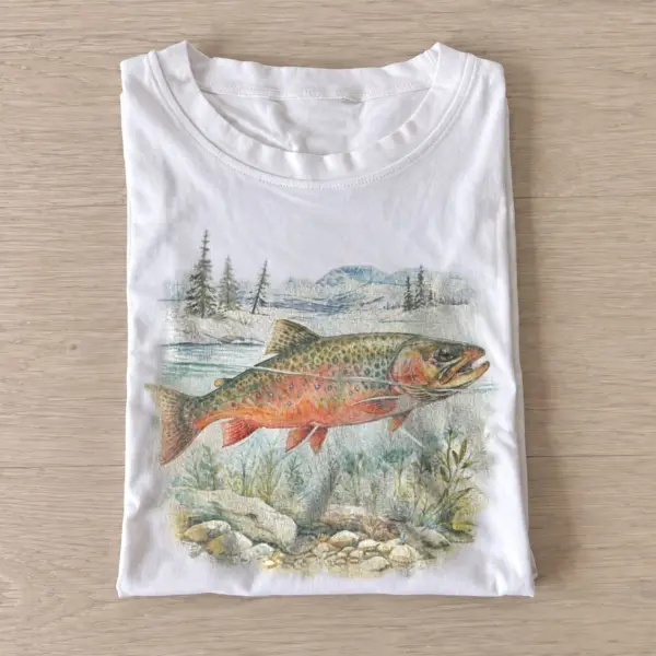 River trout graphic t shirt white20river trout.webp