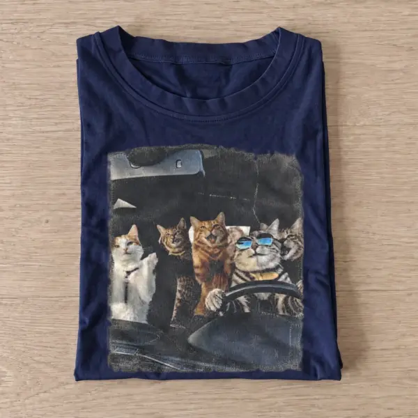Road trip cats t shirt navy20road trip cats.webp