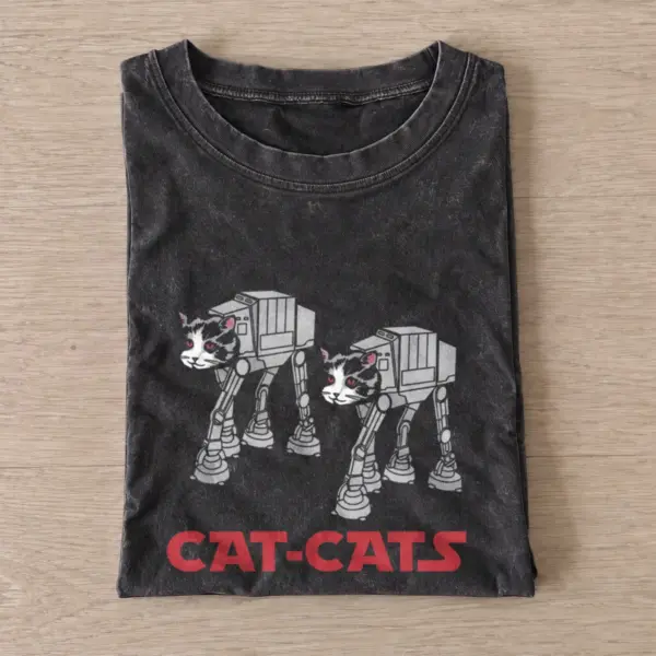 Robot walker cats vintage t shirt washed20black20robot walker cats.webp