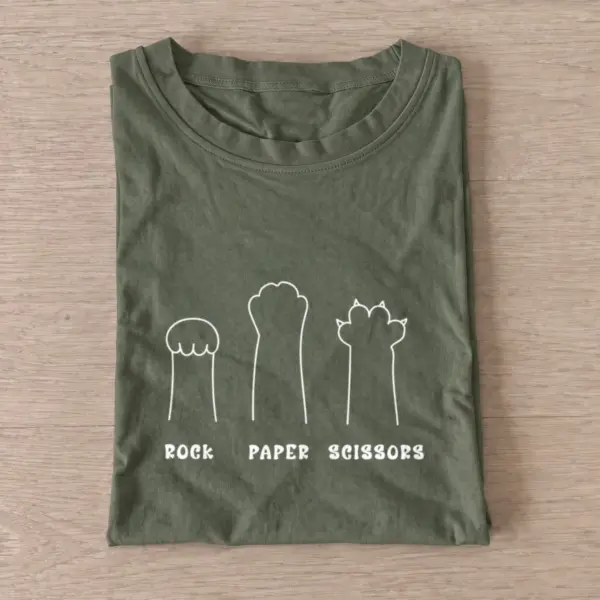 Rock paper scissors paws t shirt olive20rock paper scissors paws.webp