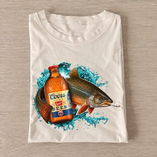 Rocky Gold Brook Trout Smoke Fishing T-Shirt — graphic design