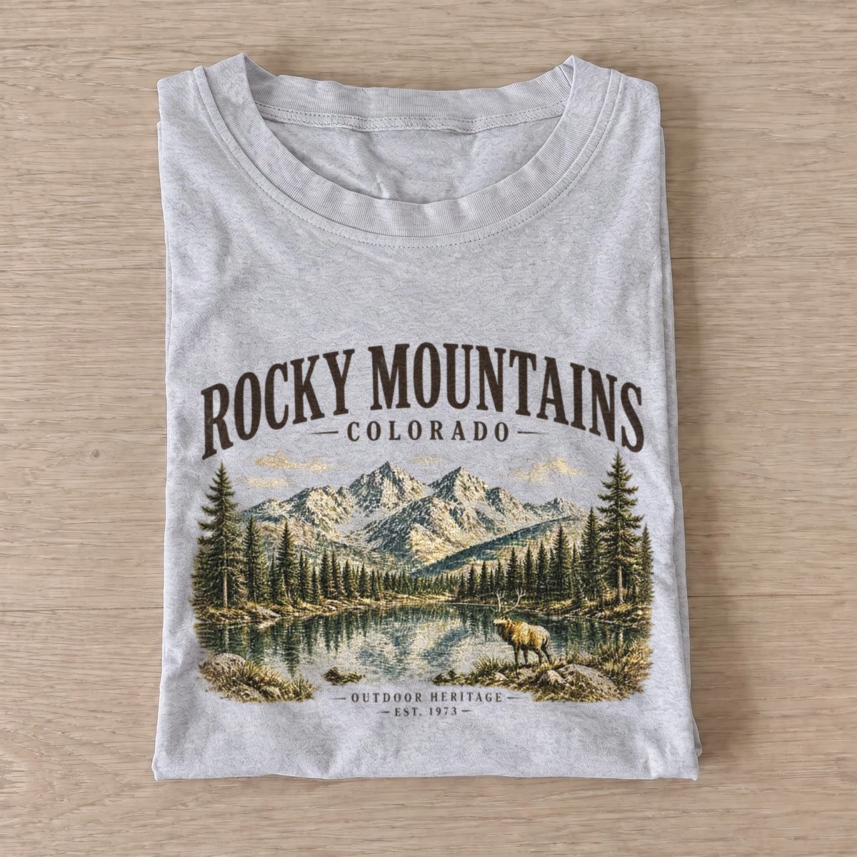 Rocky mountains colorado lake t shirt gray20rocky mountain lake.webp