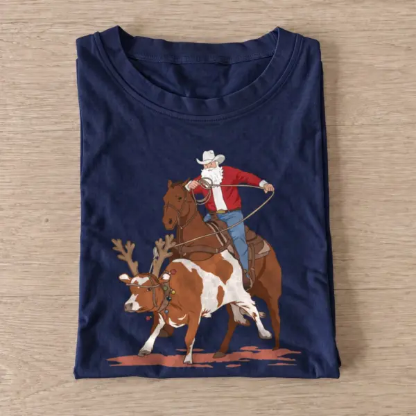 Rodeo santa t shirt navy20rodeo santa.webp