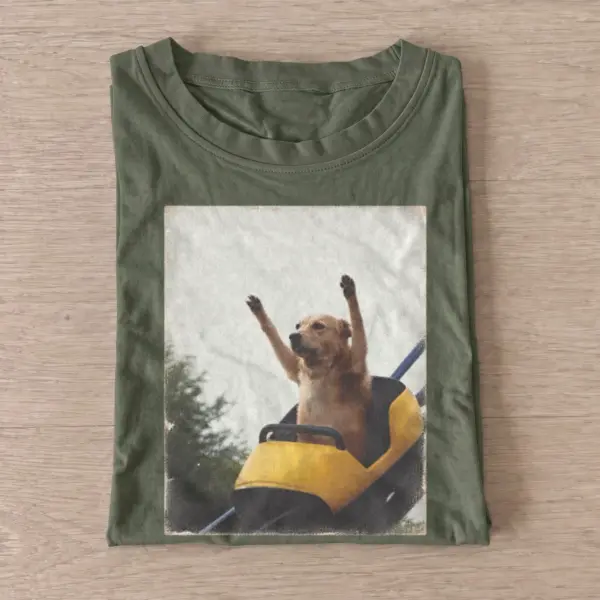 Rollercoaster dog t shirt olive20rollercoaster dog.webp